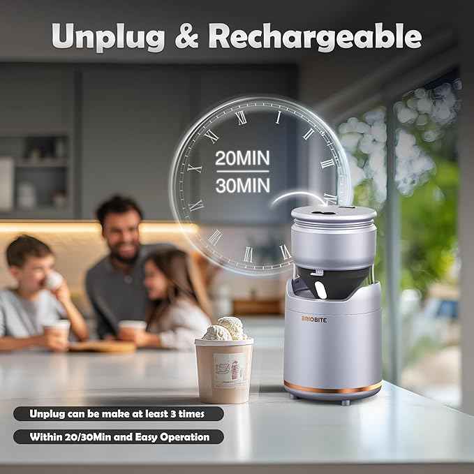 Briobite BL500 Silver Ice Cream Maker - BRIOBITE