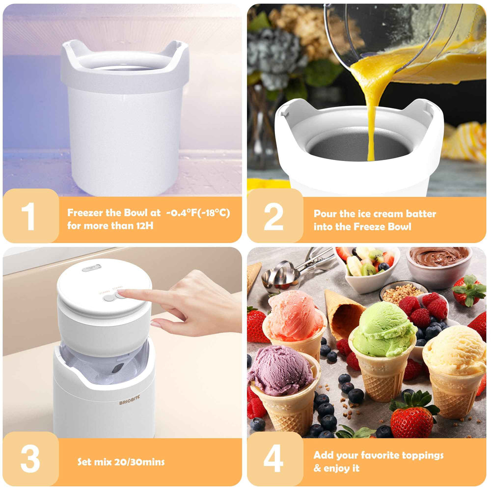 Briobite BL500 White Ice Cream Maker - BRIOBITE