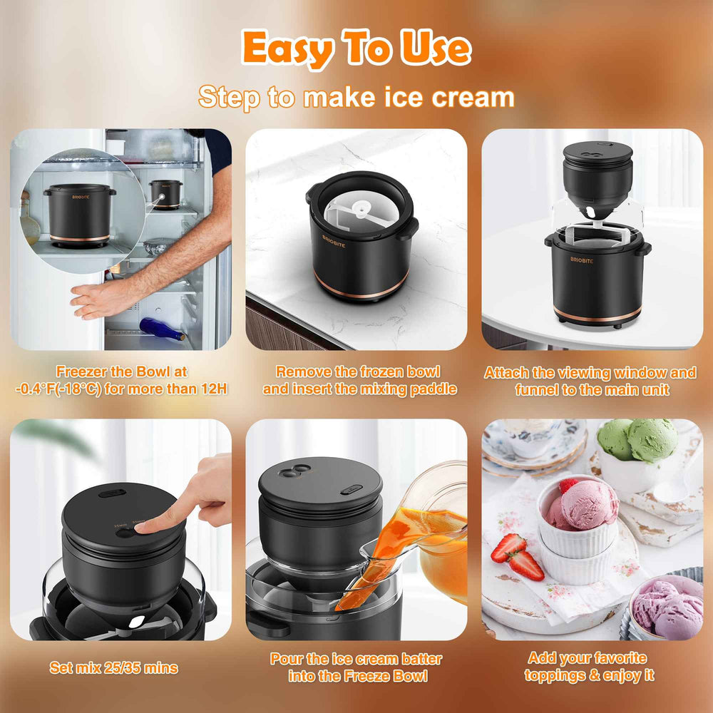 Briobite Dolce1000 Black Ice Cream Maker - BRIOBITE