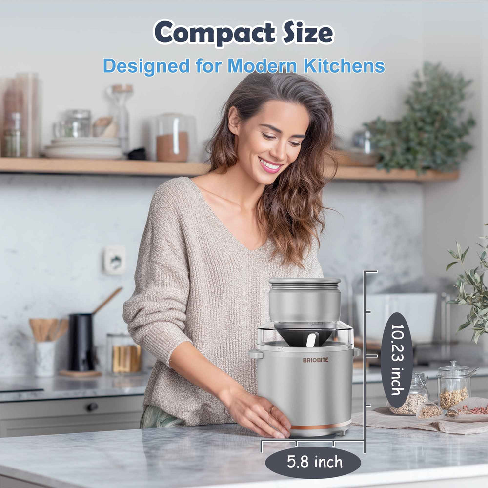 Briobite Dolce1000 Silver Ice Cream Maker - BRIOBITE