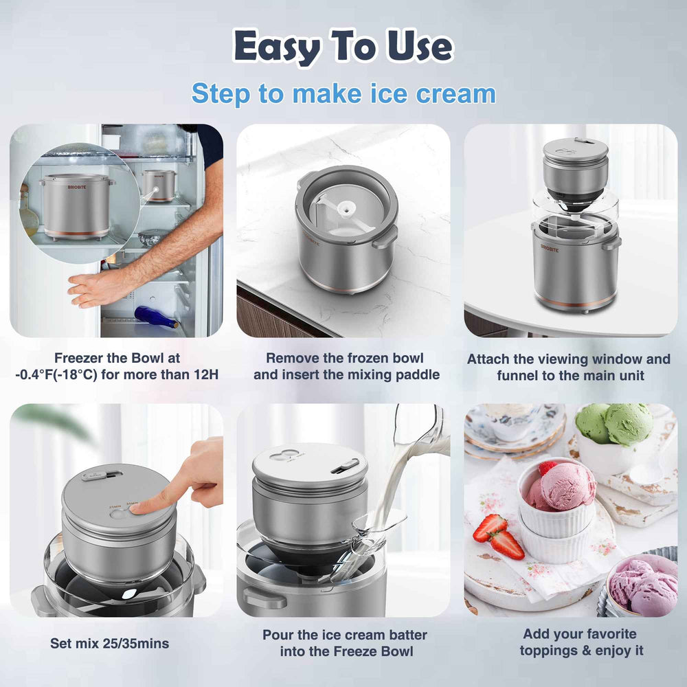 Briobite Dolce1000 Silver Ice Cream Maker - BRIOBITE