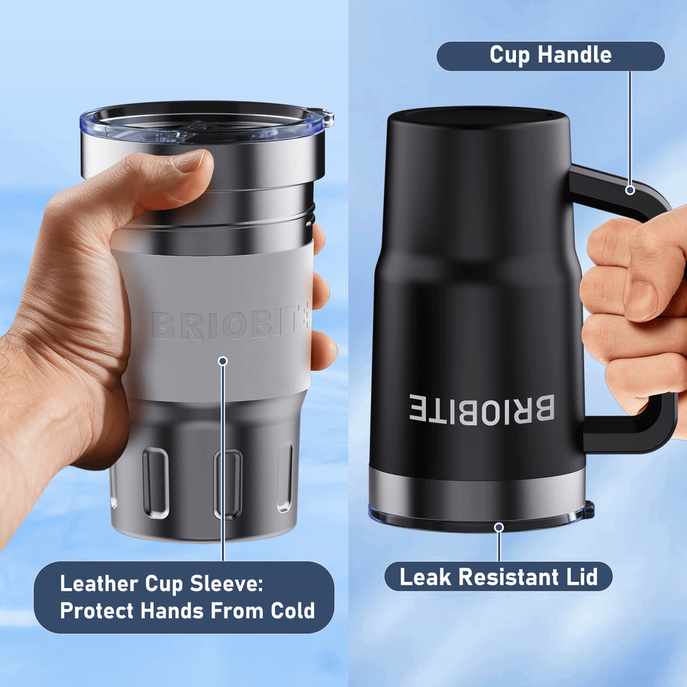 Briobite Freeze & Insulated Beer Mug Black - BRIOBITE