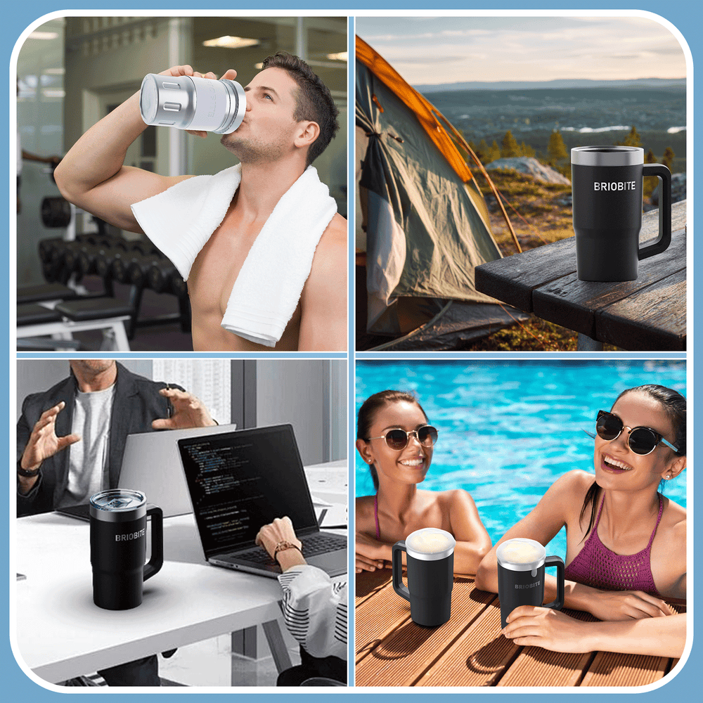 Briobite Freeze & Insulated Beer Mug Black - BRIOBITE