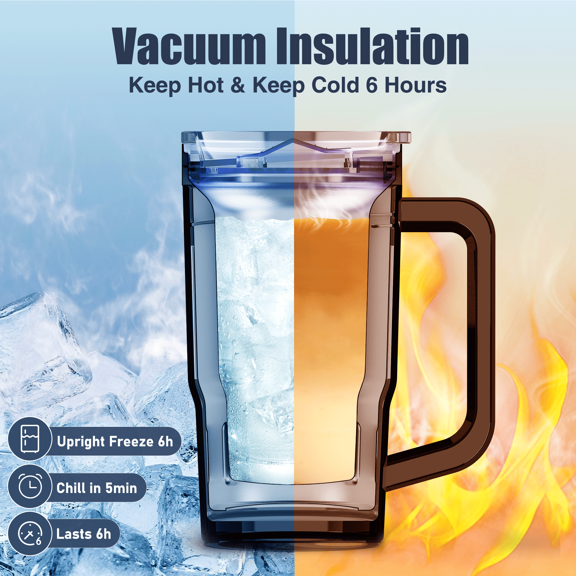 Briobite Freeze & Insulated Beer Mug Black - BRIOBITE