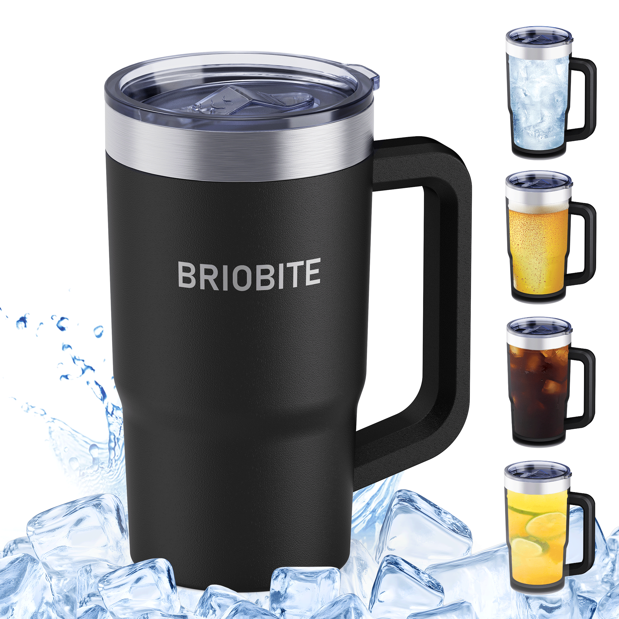 Briobite Freeze & Insulated Beer Mug Black - BRIOBITE